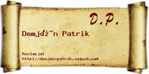 Demjén Patrik névjegykártya